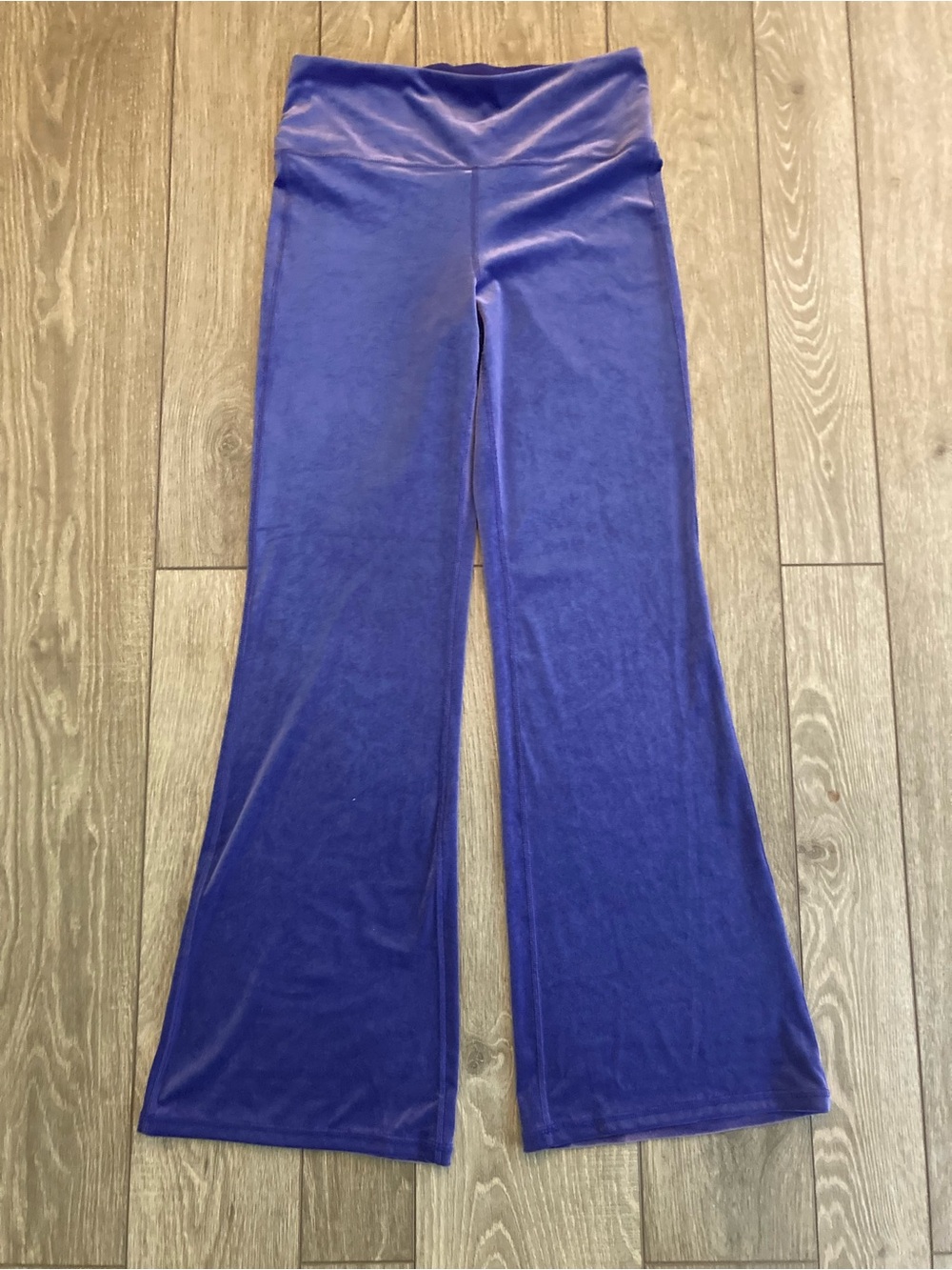 Athleta Purple Velvet Flare Leggings